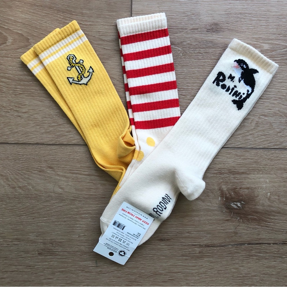 Mini Rodini Multi-Color Orca Socks Set 32/35 new